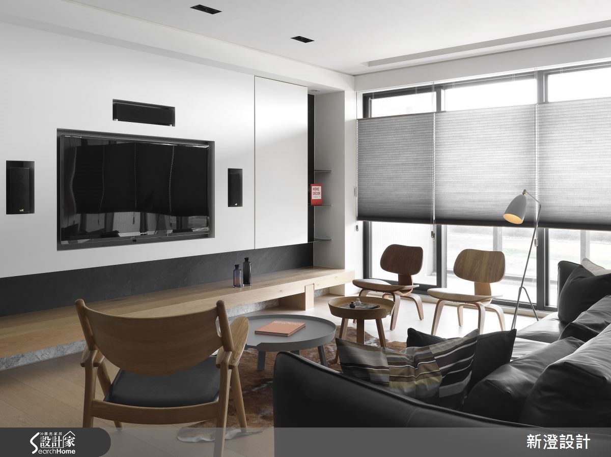 以愜意自在的北歐風格為設計概念，並利用黑、灰、白等